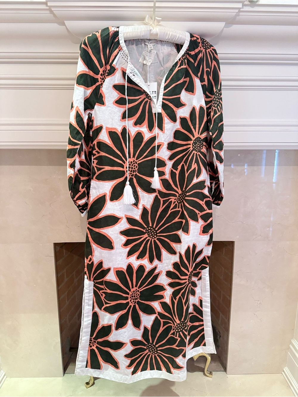 Roller Rabbit Blooming Daisies Shiv Caftan Olive XS NWT